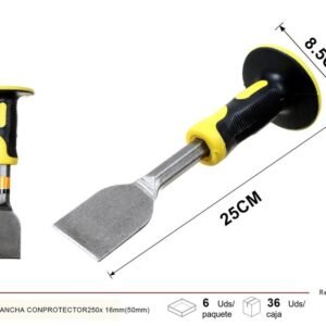 Cincel pala ancha con protector 250x16mm (50mm) para albañilería