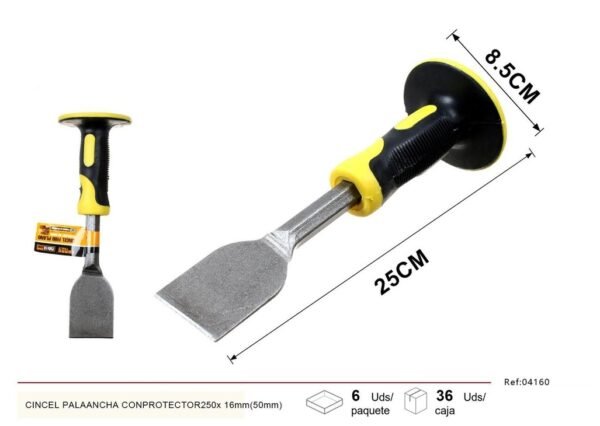 Cincel pala ancha con protector 250x16mm (50mm) para albañilería