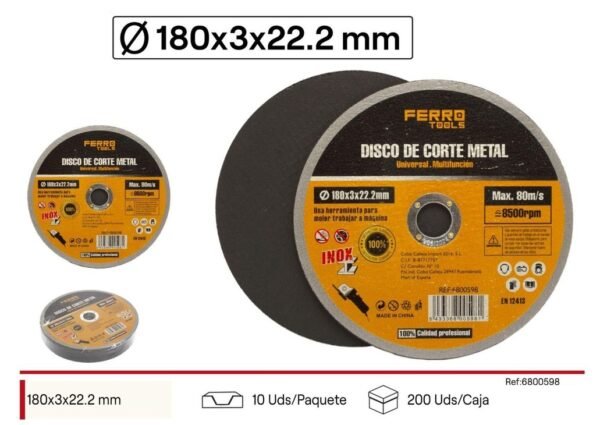 Disco de corte 180mm para metal