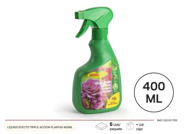 Fertilizante líquido efecto triple acción para plantas 400 ml