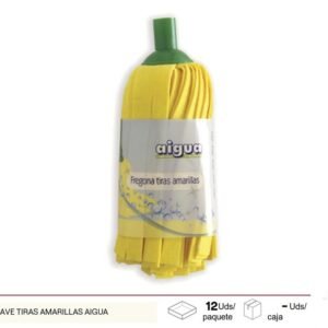 Fregona suave tiras amarillas Aigua para limpieza del hogar