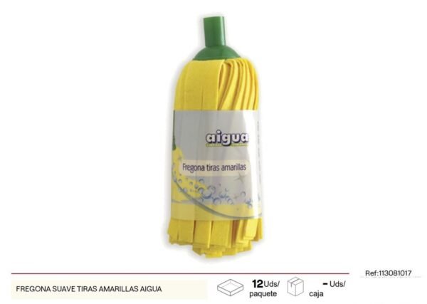 Fregona suave tiras amarillas Aigua para limpieza del hogar