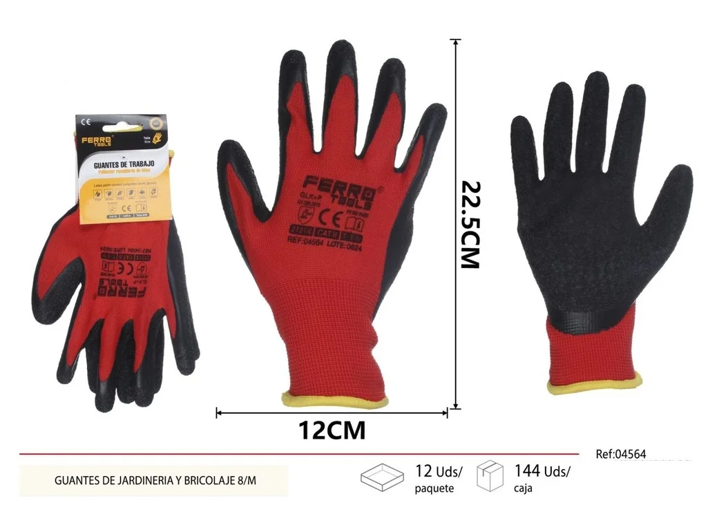 Guantes de trabajo y jardinería Ferro Tools poliéster recubierto Telcoges España