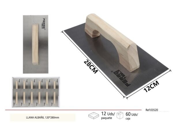 Llana de albañil de madera completa 120*280mm