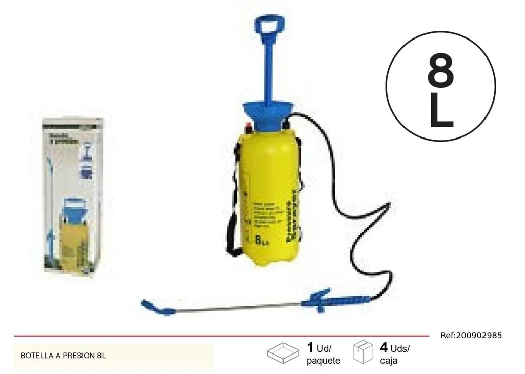 Botella de presion 8L Ferro Tools herramientas de jardineria Telcoges