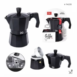 Cafetera italiana negra 6 tazas Telcoges Ferretería Online