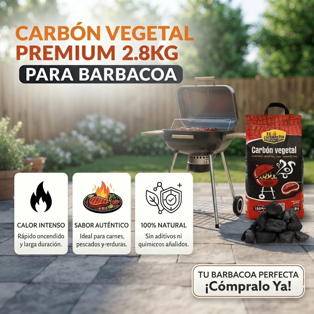 Carbón vegetal 2.8kg para barbacoa - Imagen 2