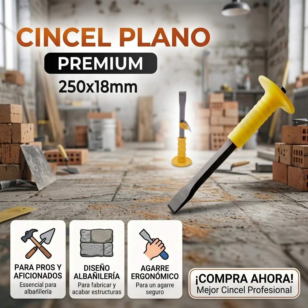 Cincel plano 250x18mm Para Albañilería Banner Telcoges Ferretería Online