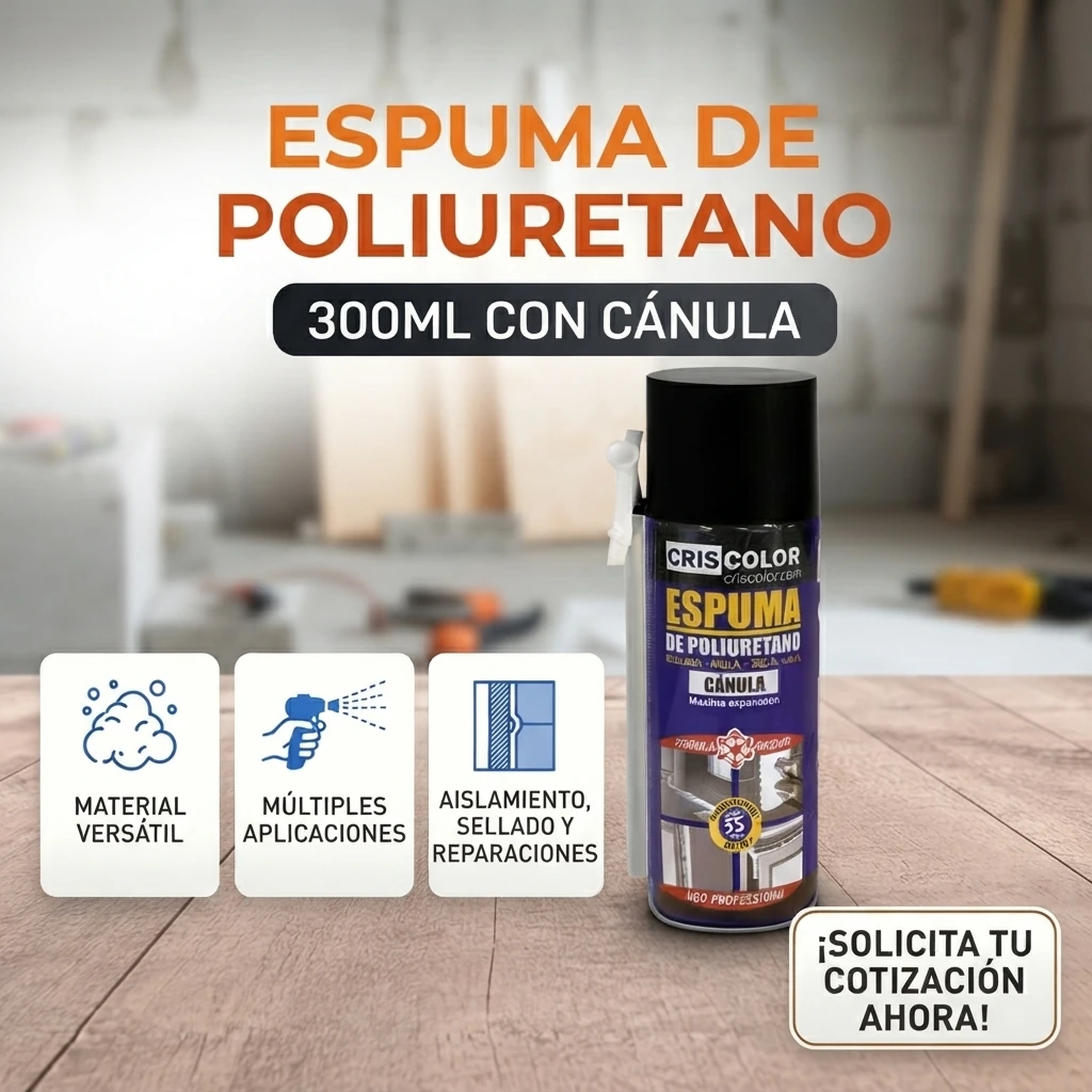 Espuma de poliuretano 300ml con cánula Banner Telcoges Ferretería Online