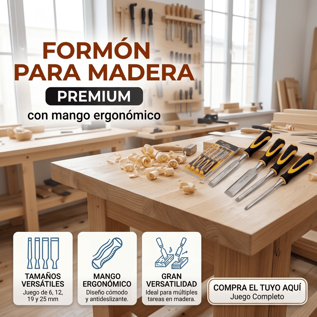 Formón para Madera con Mango Ergonómico 6-12-19-25mm Banner Telcoges Ferretería Online