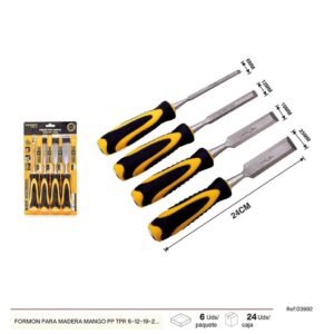 Formón para madera con mango ergonómico 6 12 19 y 25 mm - Telcoges Ferretería Online