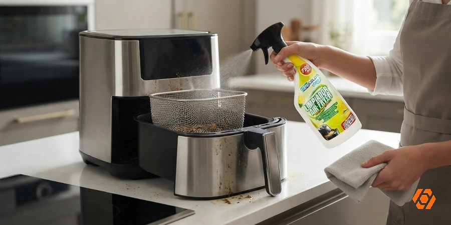 Limpiador para freidora de aire 750ml de Telcoges en ambiente de cocina