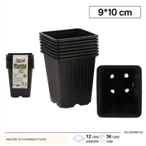 Maceta Cuadrada 9x10 cm para Plantas y Semilleros Telcoges Ferretería Online
