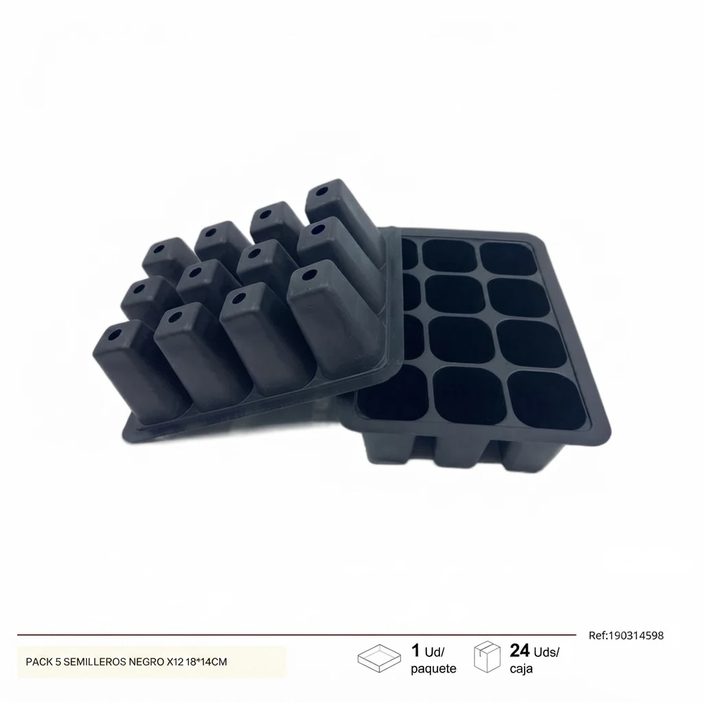 Pack 5 Semilleros Negros 18x14cm Telcoges Ferretería Online