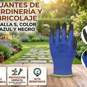 Guantes de trabajo y jardinería Talla S azul y negro Telcoges España