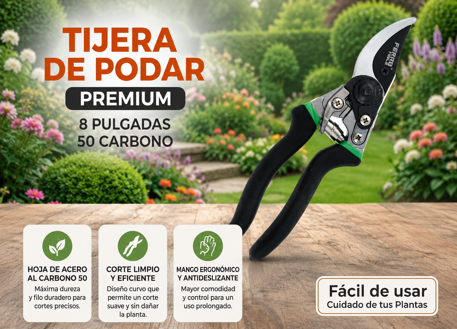 Botella de presion 8L Ferro Tools herramientas de jardineria Telcoges