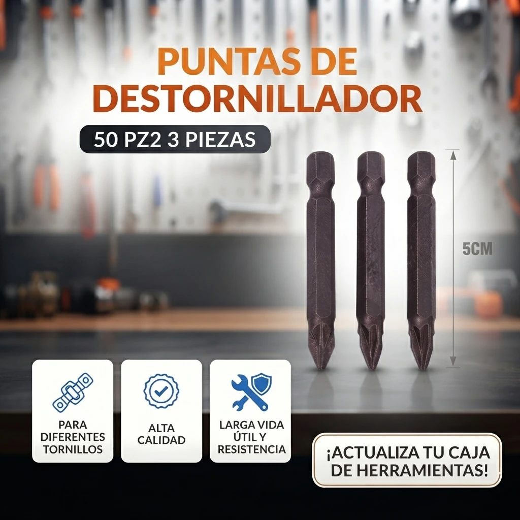 Puntas de destornillador 50 PZ2 3 piezas - Imagen 2