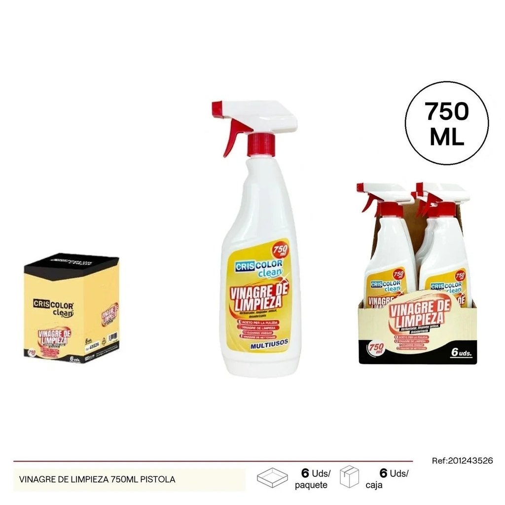 Vinagre de limpieza 750ml productos de limpieza - Telcoges Ferretería Online