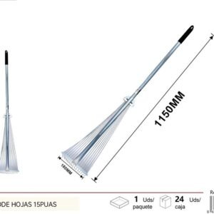 Rastrillo de acero inoxidable 1.6m con cabezales