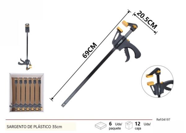 Sargento de plástico 35cm