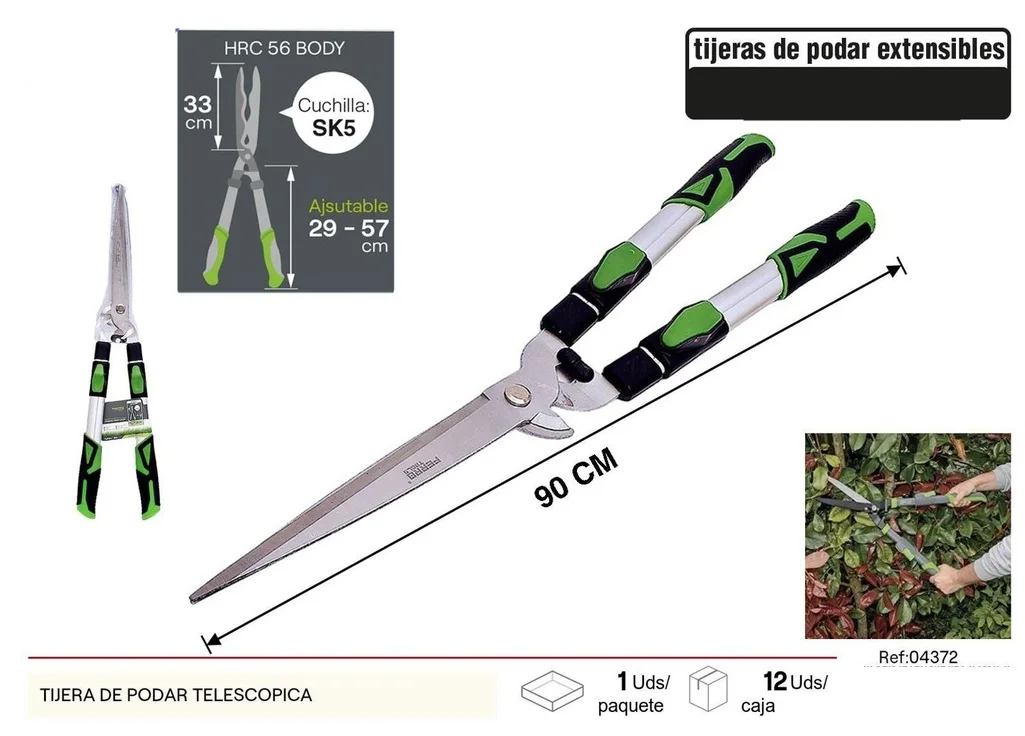 Tijera de podar telescópica aluminio Ferro Tools herramientas de jardineria Telcoges