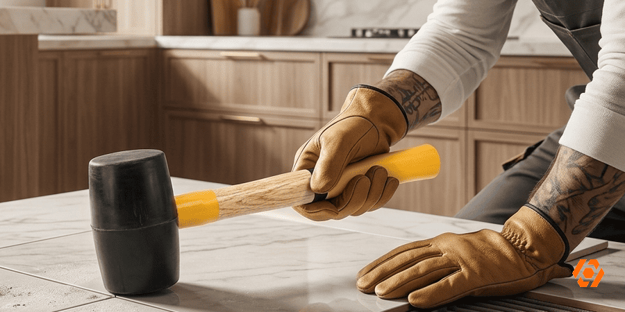 Mazo de Goma con Mango de Madera 500g Ambiente Telcoges Ferretería Online
