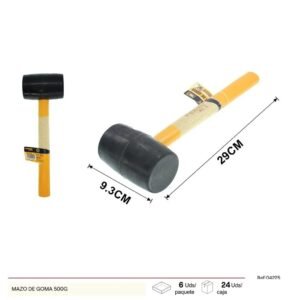 Mazo de Goma con mango de madera 500g - Telcoges Ferretería Online