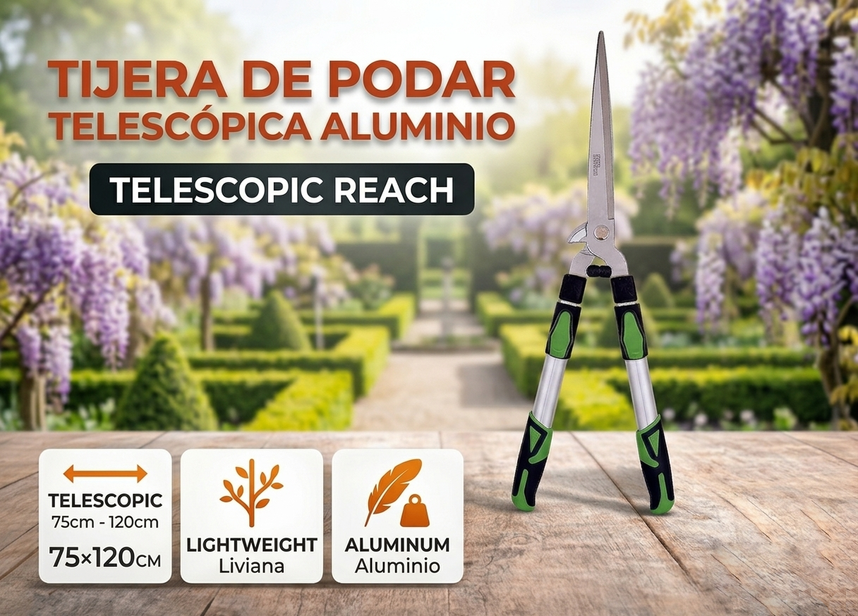 Tijera de podar telescópica aluminio Ferro Tools herramientas de jardineria Telcoges
