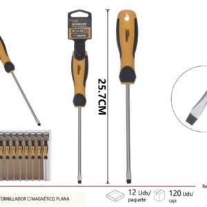 Destornillador plano con mango y cabeza magnética 6*150mm