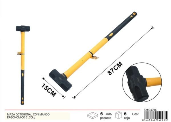 Maza octogonal con mango ergonómico 2.70kg