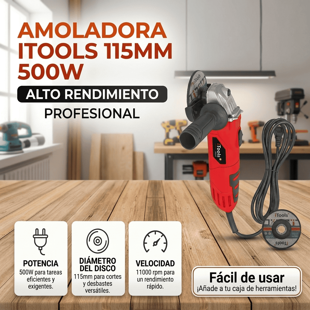 Amoladora ITOOLS 115MM 500W Banner Telcoges Ferretería Online