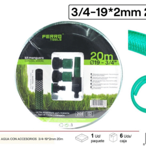 Manguera de agua con accesorios 3/4-19x2mm 20m