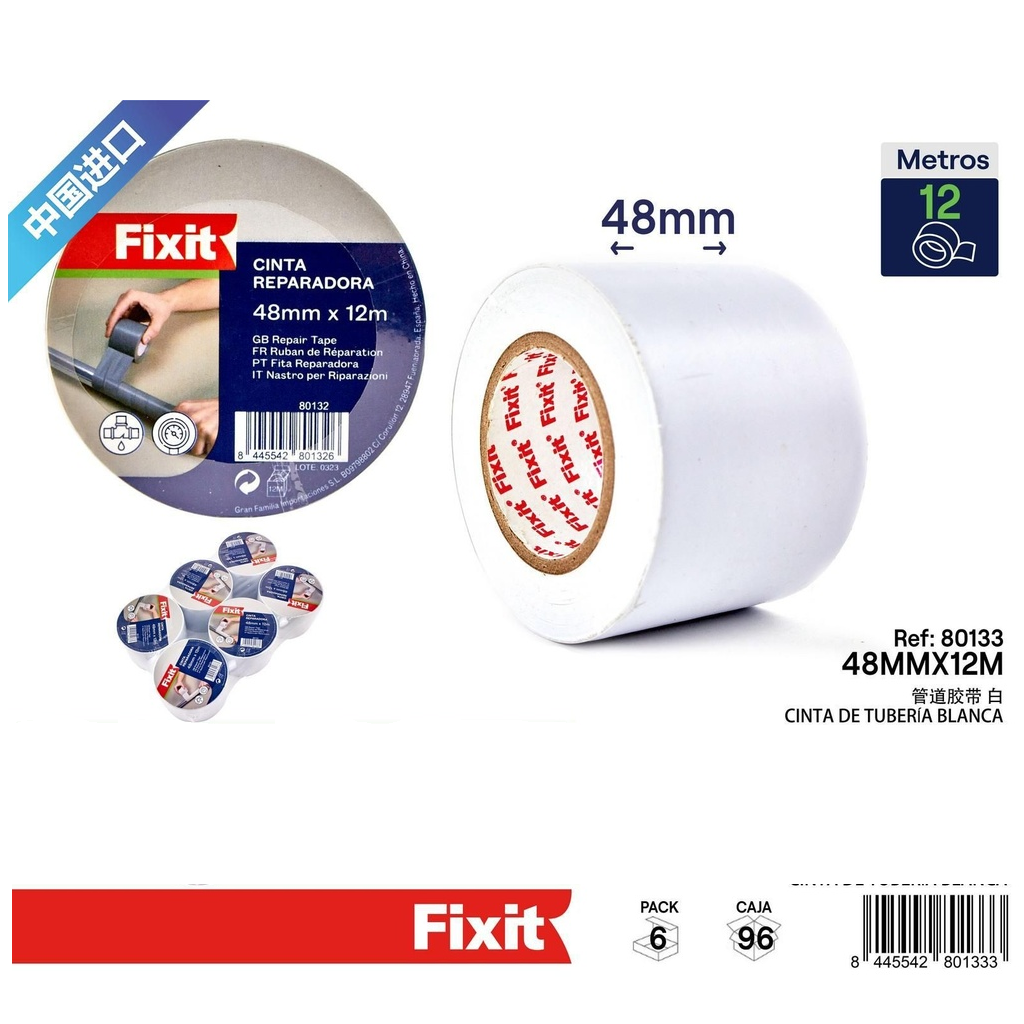 Cinta de Tubería Blanca 48mmx12m para Reparaciones Telcoges Ferretería Online