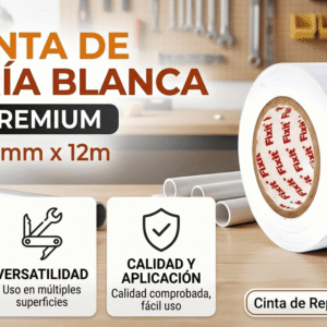 Cinta de Tubería Blanca 48mmx12m para Reparaciones Telcoges Ferretería Online en España