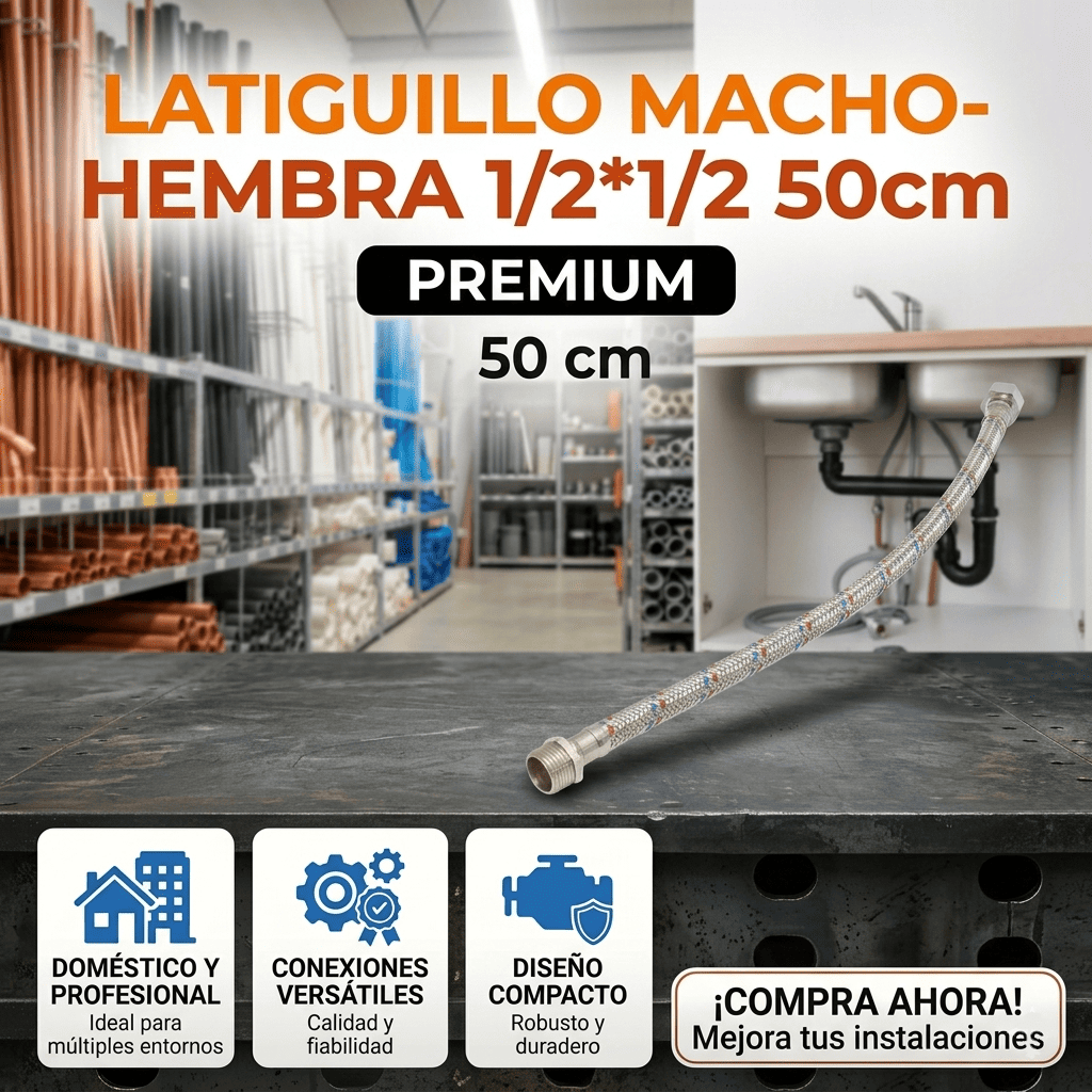 Latiguillo Macho-Hembra 1/2*1/2 50cm Banner Telcoges Ferretería Online
