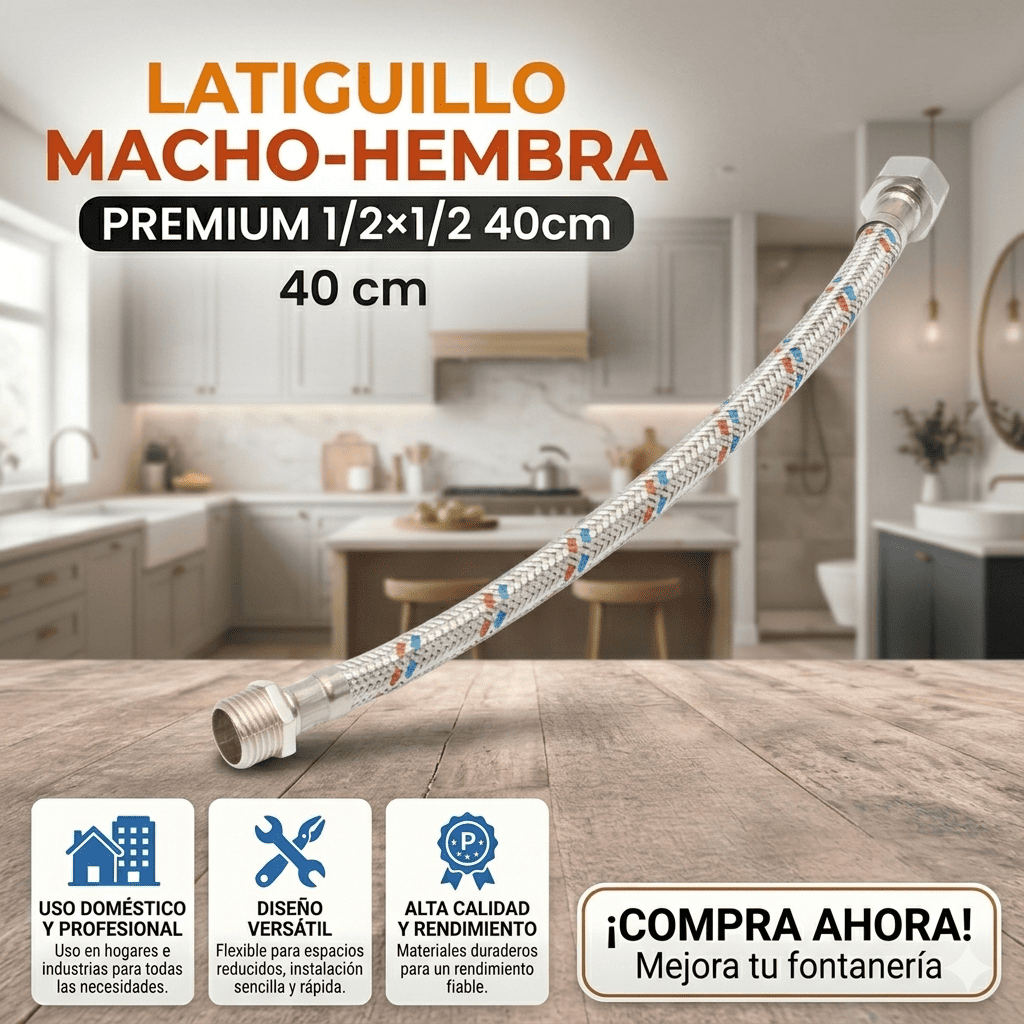 Latiguillo Macho-Hembra 1/2x1/2 40cm Banner Telcoges Ferretería Online