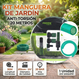 Manguera de Agua con Accesorios 3/4 19x2mm 20m Banner Telcoges Ferretería Online
