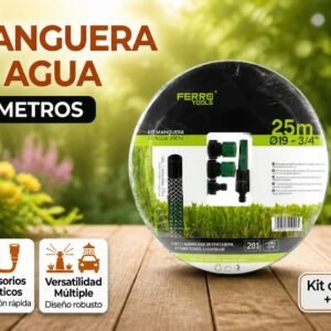 Manguera de agua con accesorios 3/4-19*2mm 25m Ferretería Telcoges