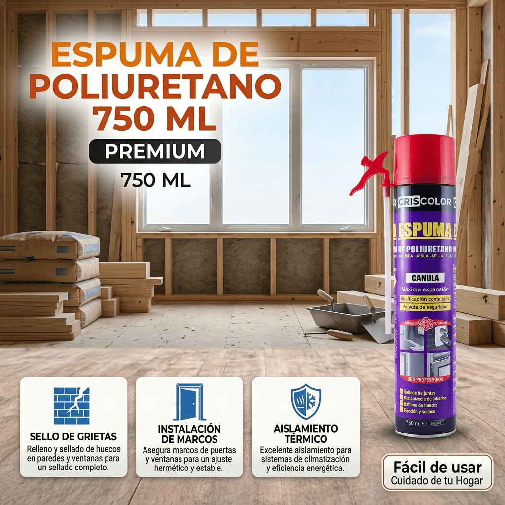 Espuma de Poliuretano 750ml Banner Telcoges Ferretería Online