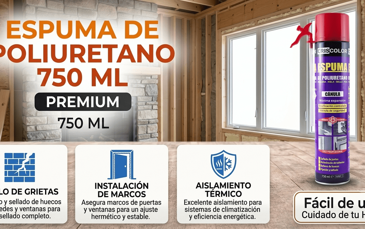 Espuma de Poliuretano 750ml Telcoges Ferretería Online en España