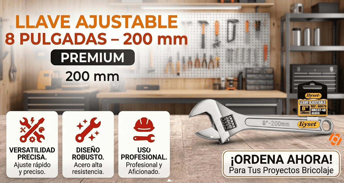 Llave Ajustable 8 Pulgadas 200mm Telcoges Ferretería Online en España