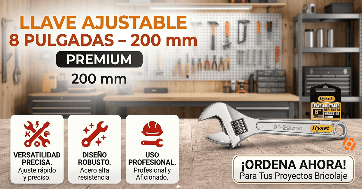Llave Ajustable 8 Pulgadas 200mm Telcoges Ferretería Online en España