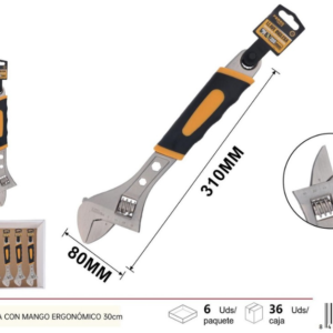llave inglesa ergonómica 30 cm para reparaciones