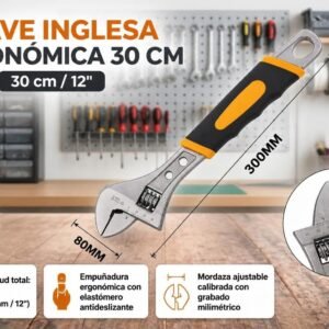 Llave inglesa ergonomica 30 cm Ferro Tools longitud 300mm Telcoges