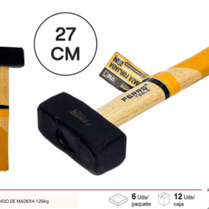 Herramienta Maza de construcción con mango de madera 1.25kg