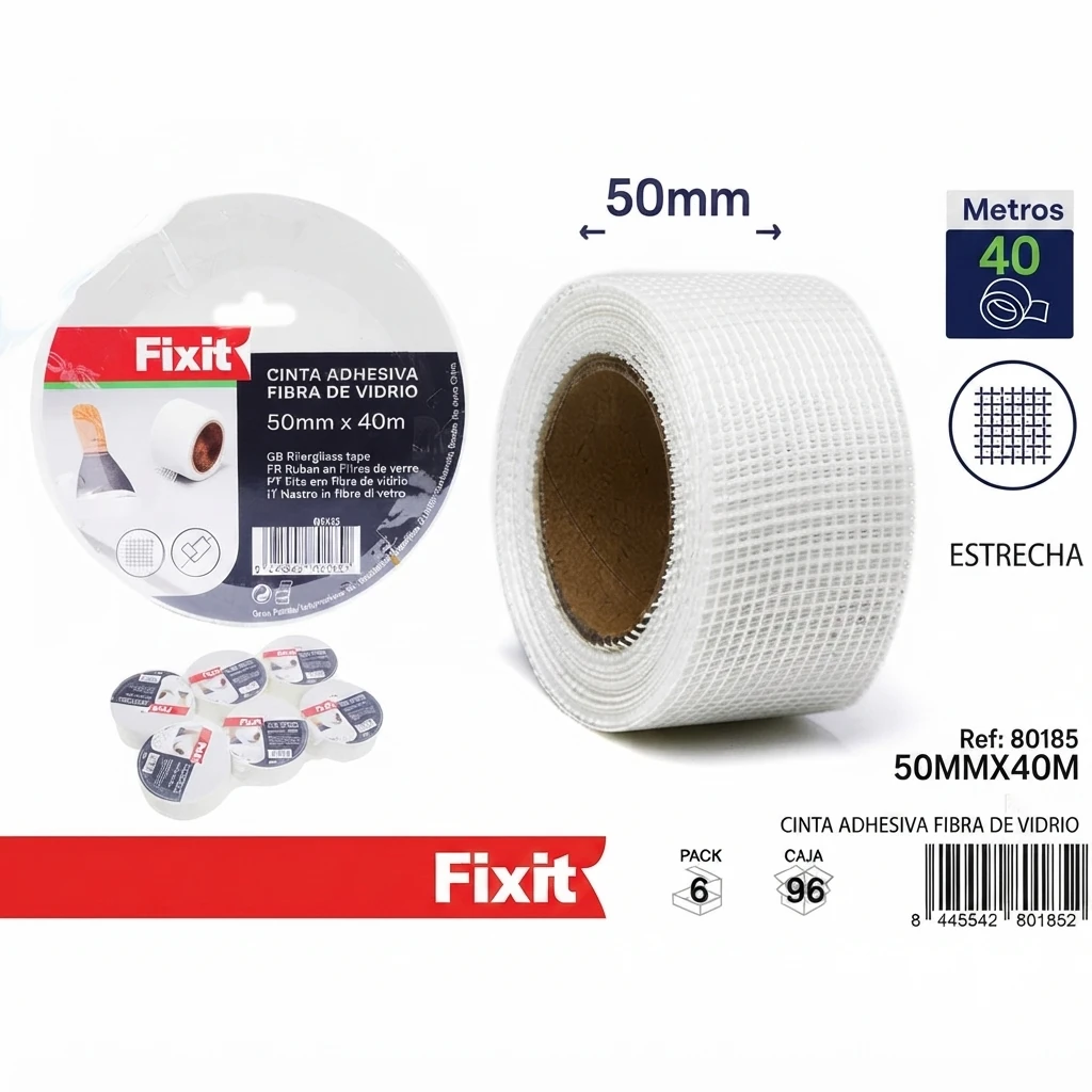 Cinta adhesiva de fibra de vidrio 50 mm x 40 m