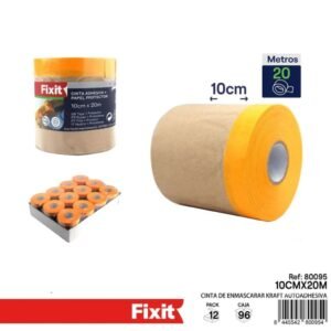 Cinta de enmascarar Kraft Autoadhesiva 10cm x 20m -Telcoges Ferretería Online