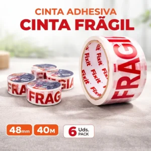 Cinta frágil roja y blanca 48mm*40mTelcoges Ferretería Online