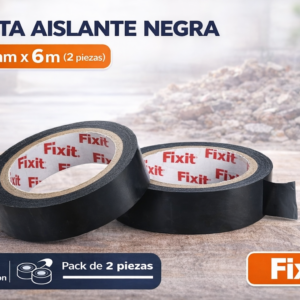 Cinta Aislante Negra 18 mm x 6 m dos piezas