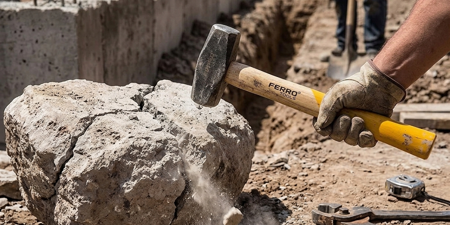 Maza de Construcción con Mango de Madera 125kg Ambiente Telcoges Ferretería Online